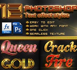 12个金属质感的PS图层样式：12 Photoshop Text Effect Styles Vol 6
